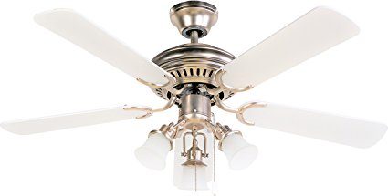 FJ- WORLD L42019 Beautiful white ceiling fan with 42 blades, 3 lights and free remote