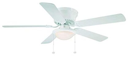 Hampton Bay Hugger 52 In. White Ceiling Fan With Light